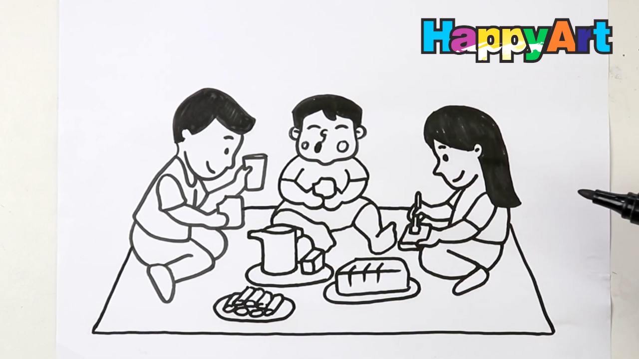 How To DRAW FAMILY PICNIC YouTube How To DRAW FAMILY PICNIC YouTube