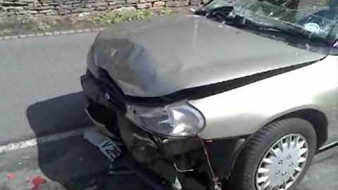 Car crash on Woodhead Road in Berry Brow