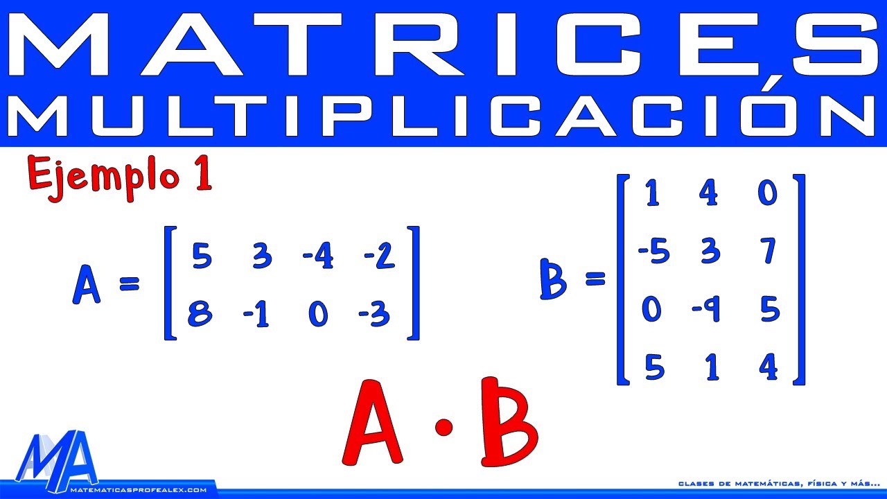 Multiplicación de matrices | Producto de Ejemplo 1 -