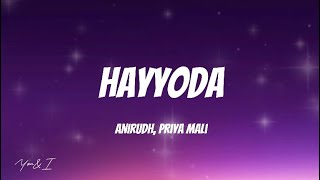 Hayyoda Lyrics- Jawan | Tamil Lyrics | Anirudh |Priya Mali |