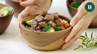 SUB) 4가지 다이어트 샐러드 보울 만들기 (베지, 스테이크, 된장닭구이, 간장불고기) | 4 Salad Bowls サラダボウル | 비스포킷