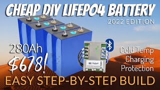 EASIEST DIY 12Volt 280Ah LiFePO4 Battery // StepByStep Build