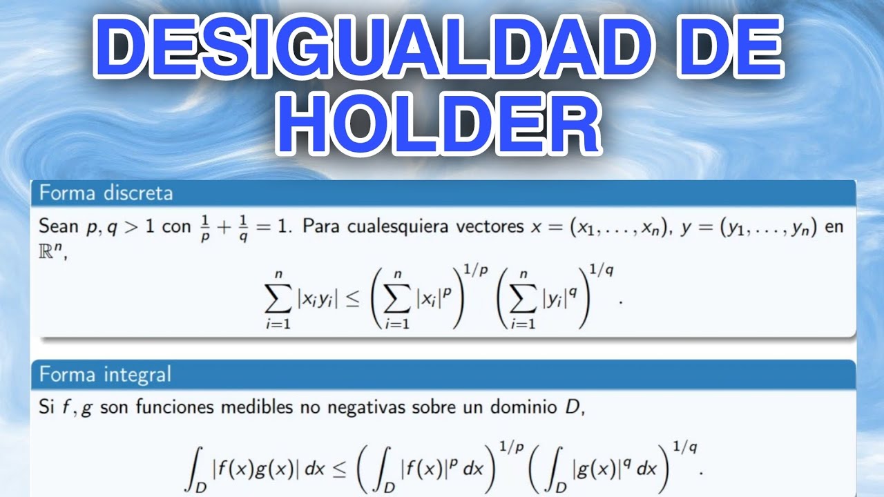 Demostrar la desigualdad de Holder 