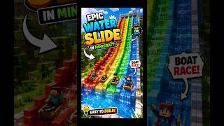 🔥 Minecraft WATER SLIDE BOAT RACE 😱💦 | World's Craziest Build Tutorial #shorts #minecraft @ekday