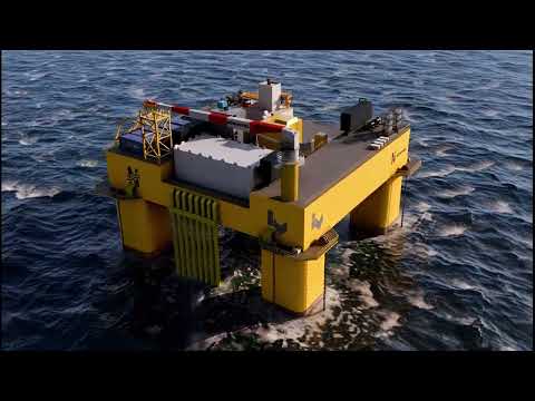 Offshore Substation Platform 3D Animation | Wind Farm Power Hub Visualization
