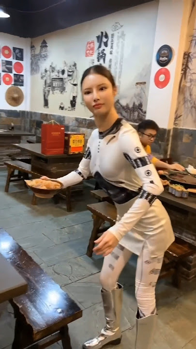 A Robotic Waiter Serves Food at a Chongqing Hotpot Restaurant in China! #chinarobots