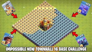 Most Impossible Townhall 16 Base Formation Challenge | Difficult COC Base Vs TH 16 Max Troops