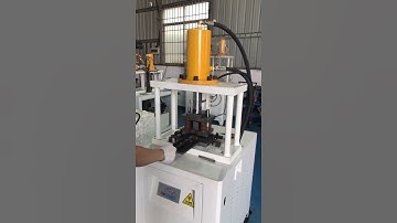 Pipe end press cut and punch hole