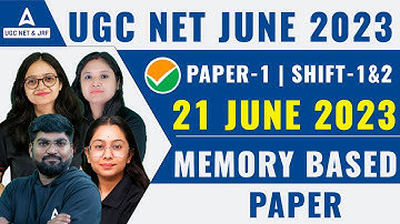 UGC Net Analysis 2023 Paper 1 (22 June ) Shift 1,2 | UGC Net Answer Key 2023 | Memory Base Question