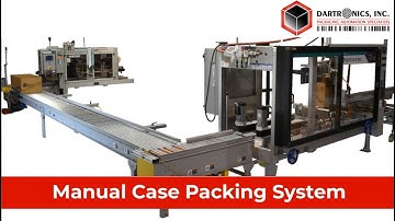 Manual Case Packing Conveyor System Integrated with Fully Automatic Case Erecting & Sealing System