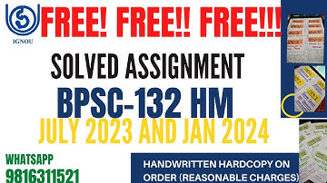 BPSC132 HM 2023 24 SOLVED ASSIGNMENT 9816311521