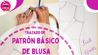 Clase #01. Cómo Trazar el Patrón de Blusa Básica Fácil Curso Gratis de Costura y Patronaje
