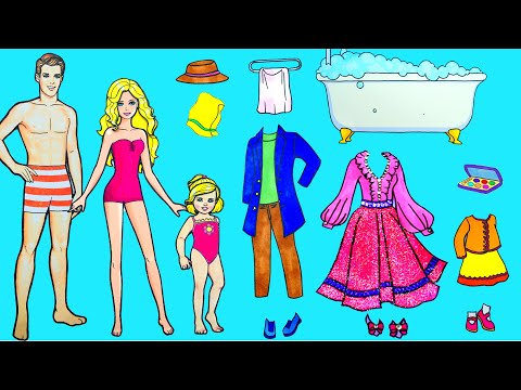 How To Make Handmade Barbie Family's Dress - DIY Clothes Home Decor - Dolls Beauty Story Crafts