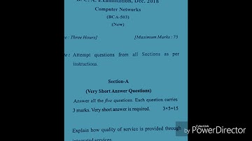 BCA Question paper for 5th sem in 2018 for Computer  Network