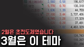 3월 반짝하고 사라질 테마주 매매 준비해야겠네요