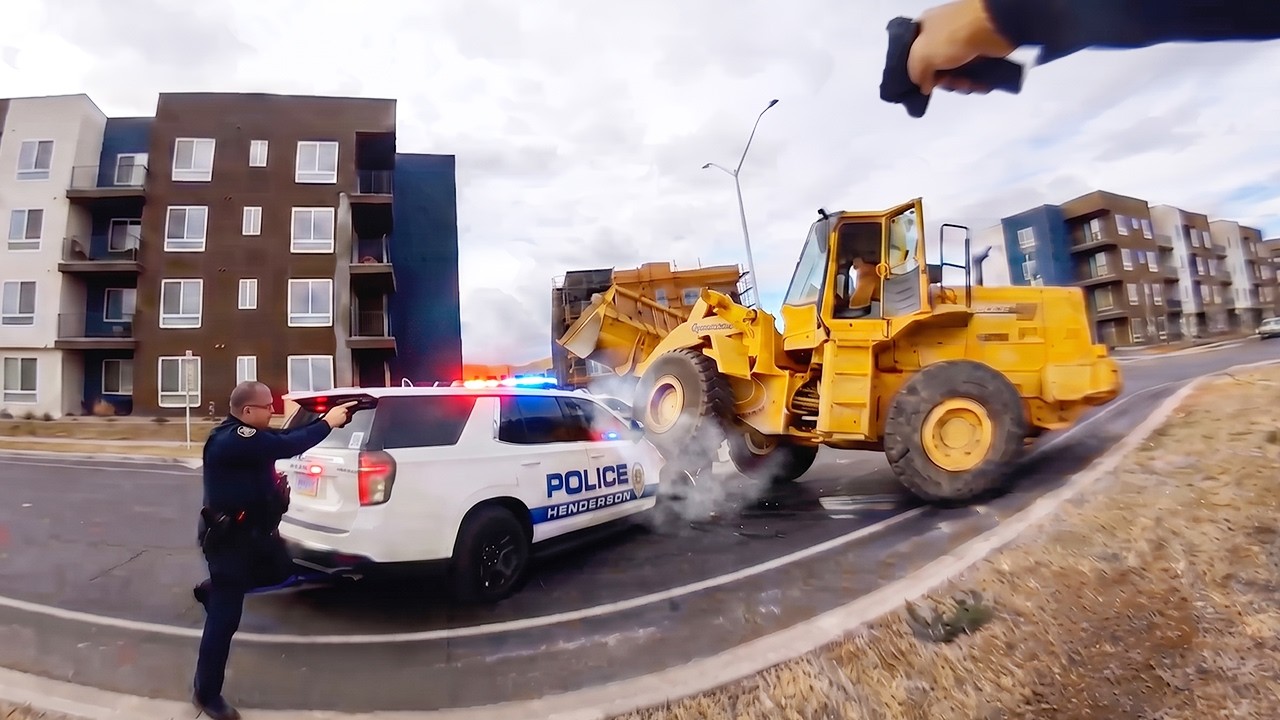 Man Chases Cops With 40,000-Pound Vehicle