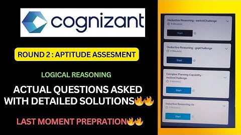 Cognizant logical reasoning actual questions with detailed solution | logical and analytical reasoni