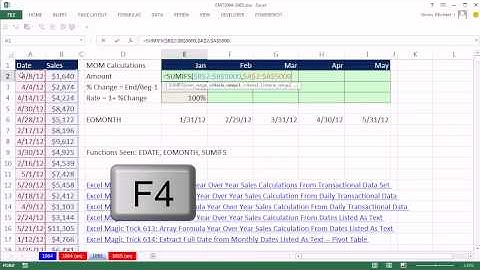 Excel Magic Trick 1065 SUMIFS Month Over Month Sales Calculations From Transactional Data Set