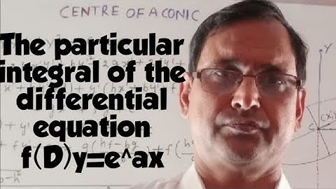 particular integral (P.I) when Q= e^(ax) | ordinary differential equation