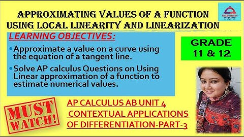 AP-U4-Part-3-Approximating Values of a Function Using Local Linearity & Linearization-Grade 11 & 12