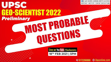 UPSC Combined GEO Scientist 2022 Exam Most Expected Questions Revision