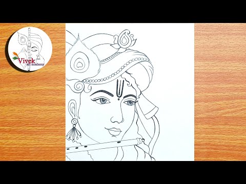 Lord Shree Krishna Drawing for Beginners | Lord Krishna Thakur Drawing Step  by Step | Krishna drawing, Easy love drawings, Spiderman sketches