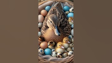 Amazing a Duck Try Hatching Many Eggs in Wood Cave Nest - Duck Hatching #shortvideo