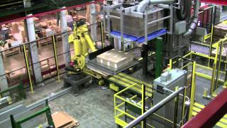 Robot Depalletizing & Case Descrambling Cell