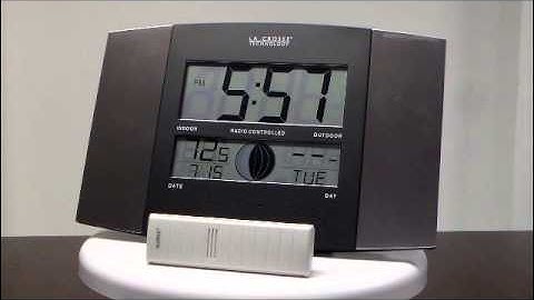 La Crosse WS-8117U-IT-AL LCD Atomic Digital Clock with Moon Phase and Indoor/Outdoor Temperature