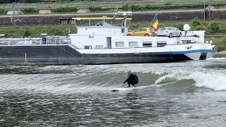 Best Ferry Wave in GERMANY!? DJI Action 4 Surfing Camera