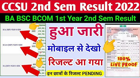ccsu 2nd Sem Result 2022 | BA BSC BCOM 2nd sem result 2022 | declared | ccsu result 2022 2nd sem