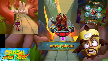 CRASH ON THE RUN INFERNO DINGODILE BOSS IN DINO MIGHT