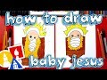 How To Draw Baby Jesus In A Manger - Nativity