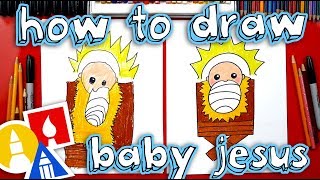 how to draw baby jesus in a manger