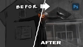 ОБРАБОТКА ФОТО в стиле ХЭЛЛОУИН/Процесс создания/How to Recycle Photos Effectively in Style Herlovoi screenshot 3