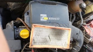 Changer le filtre à air sur Renault  1.9 D . Air filter 1.9D Kangoo-Clio - Renault