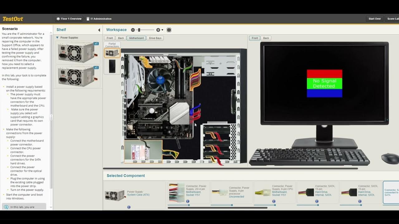 3 2 5 install a power supply testout pc pro youtube
