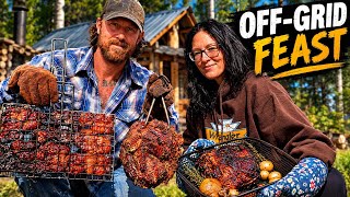 Old-School Smoker & OFF-GRID FEAST! | Smoked Pork, Chicken & More