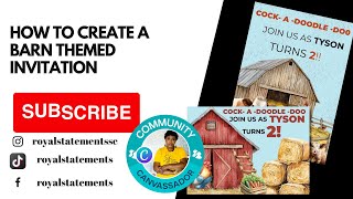🎉 HOW TO DESIGN A BARN THEMED BIRTHDAY INVITATION IN CANVA | Step-by-Step Tutorial 🐄🎈