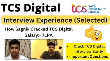 TCS Digital Interview Experience | Sagnik Selected | Must Watch Before Interview 2023 BATCH