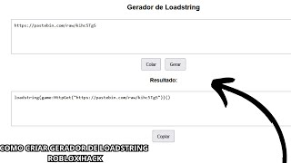 Como Criar Um Gerador De Loadstring Roblox Hack 2025 Link Direto
