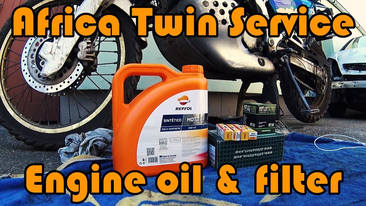 Africa Twin 750 Service - Engine Oil & Filter Change - Youtube