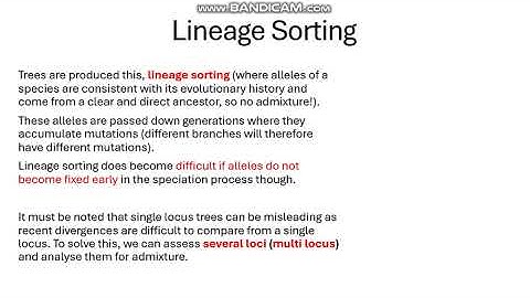 Evolution and Genetics (Species vs Gene trees and Lineage sorting)