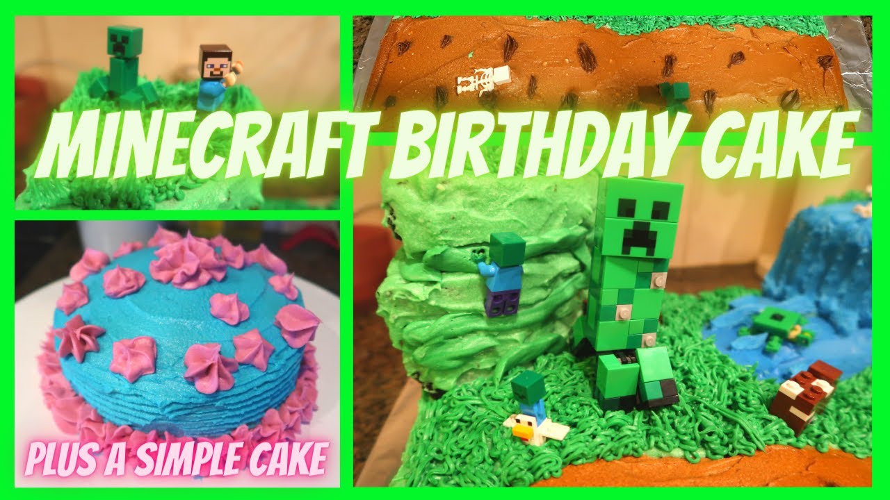 Simple Minecraft Slime Birthday Cake