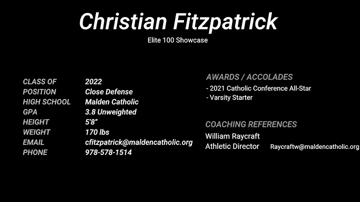 Christian Fitzpatrick-Elit...  100 2021 Highlights