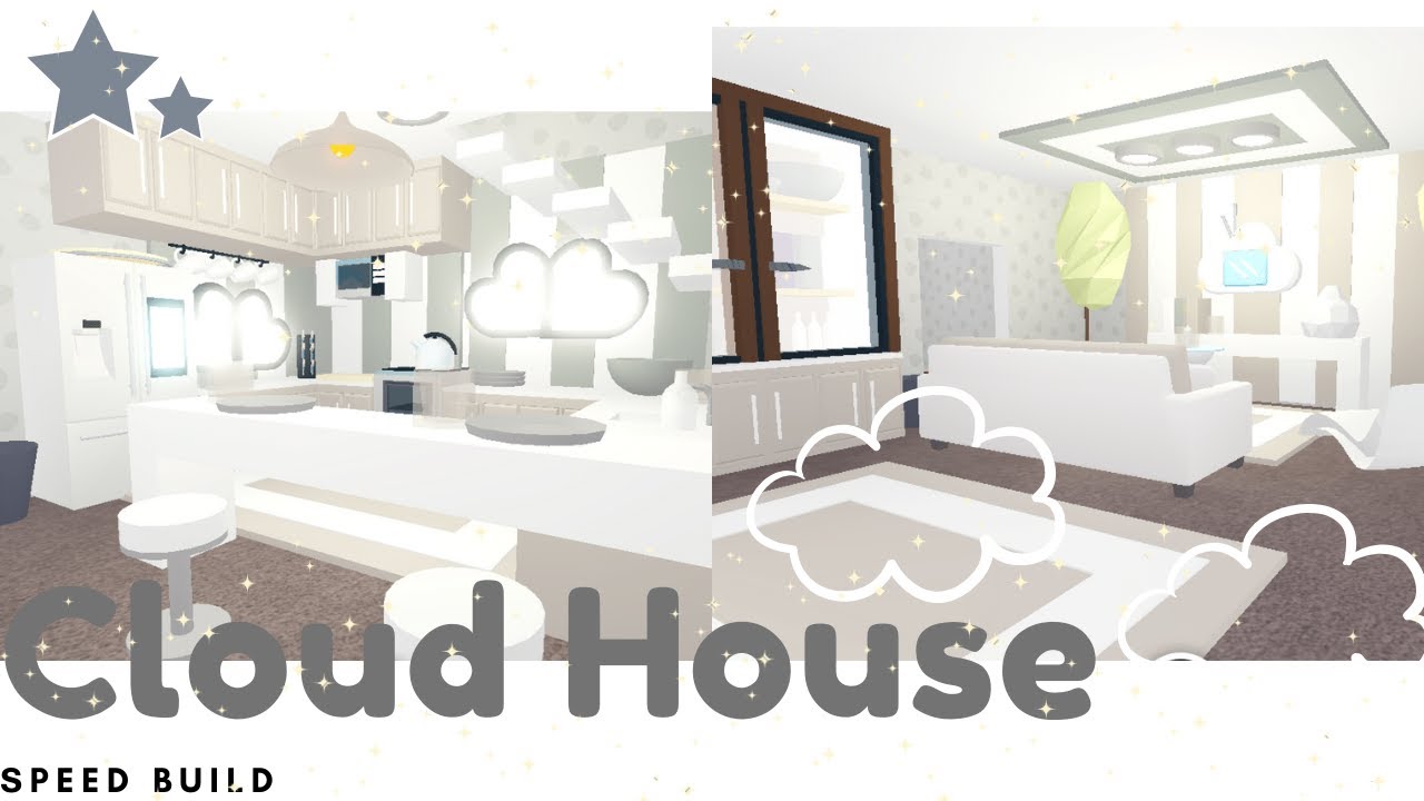 Cloud Themed Family House Adopt Me Speed Build Lower Downstairs Building Part 1 Youtube Family House Home Roblox Aesthetic Bedroom