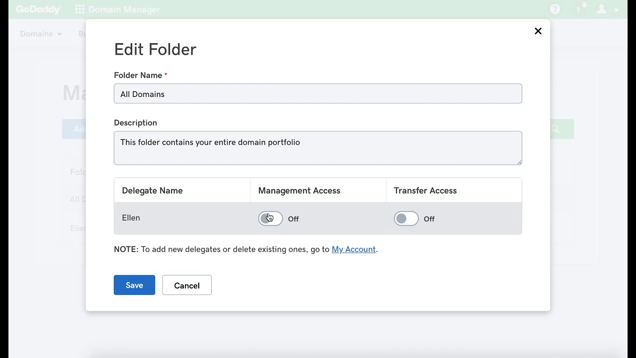 Delegate Domains in GoDaddy