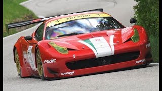 The highly competitive gt class of italian hillclimb chapionship was
once again won by lucio peruggini in his absolutely beautiful ferrari
458 gt3 unit. ...