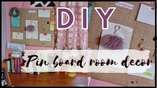 DIY PIN BOARD with cardboard + CUTE PIN IDEAS | CUTE ROOM DECOR MEMO BOARD WITHOUT CORK | THESHARON|