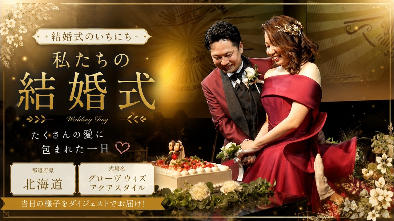 卒花結婚式レポ動画 "結婚式のいちにち”【北海道 グローヴ ウィズ アクアスタイル 編】